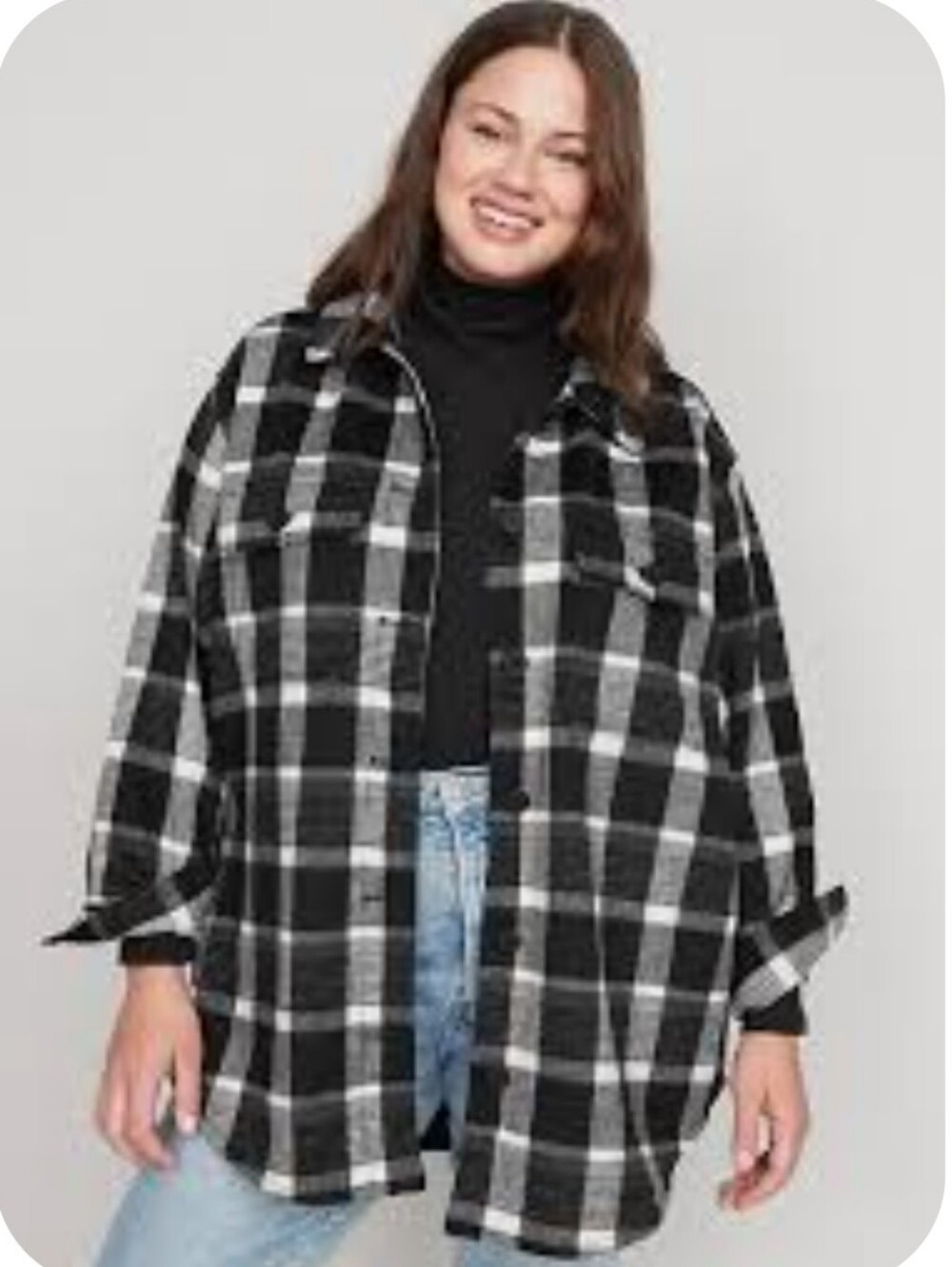 Old Navy Women's XXL  Plaid Soft-Brushed Utility Shacket
